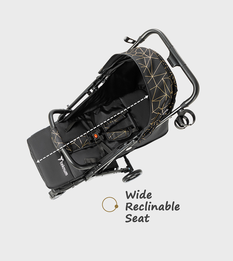 TEKNUM TravelZen Stroller with  Coffee Cup Holder - Black Gold