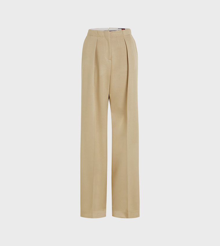 Solid Wide Leg Trousers