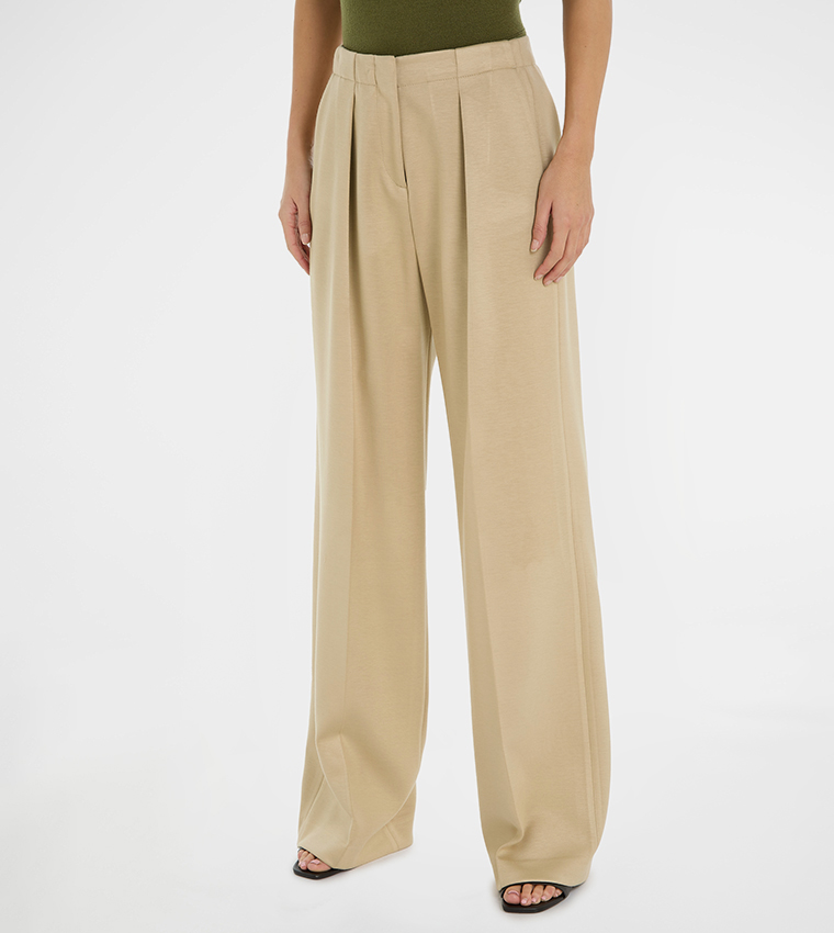 Solid Wide Leg Trousers