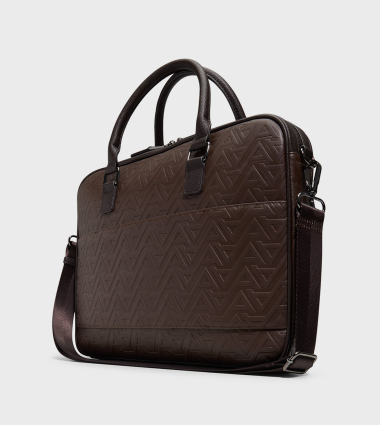 TOURNEUR Monogram Embossed Laptop Bag