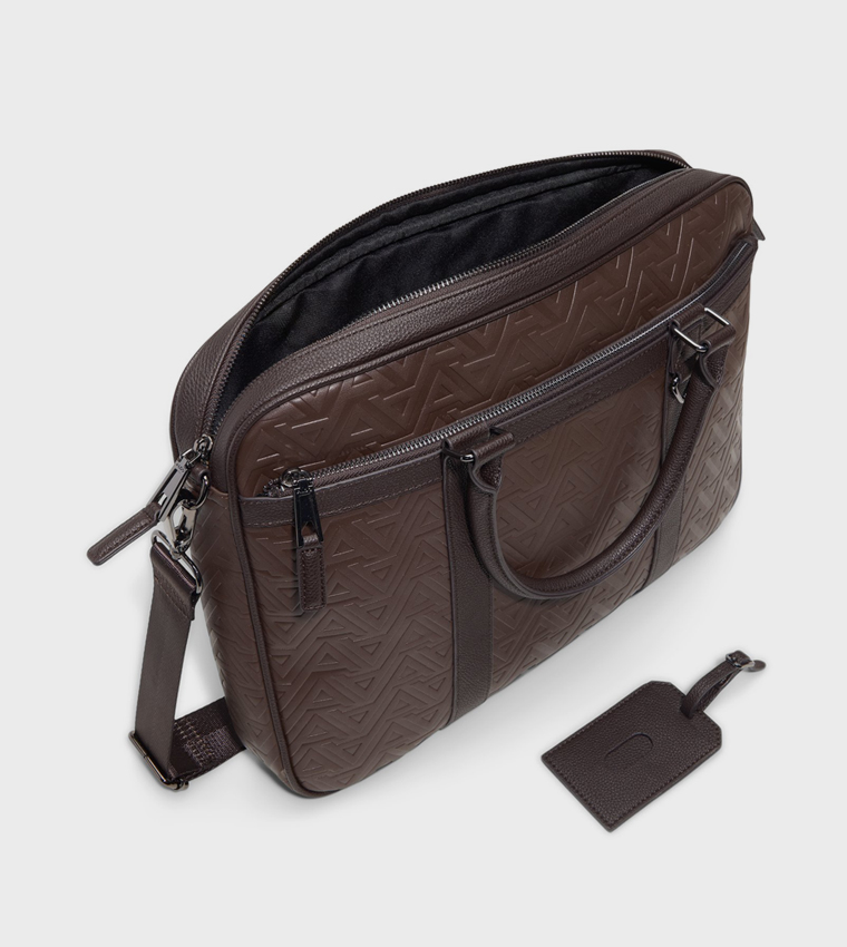 TOURNEUR Monogram Embossed Laptop Bag