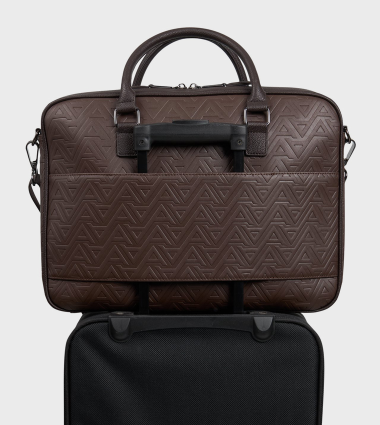 TOURNEUR Monogram Embossed Laptop Bag