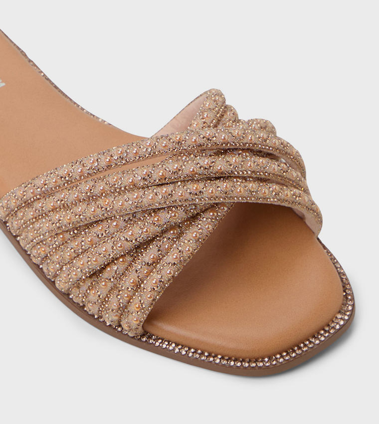 VERONNA Embellished Strappy Flat Sandals