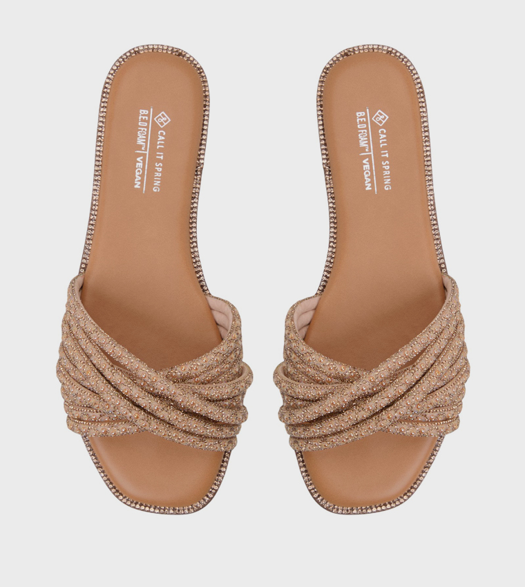 VERONNA Embellished Strappy Flat Sandals
