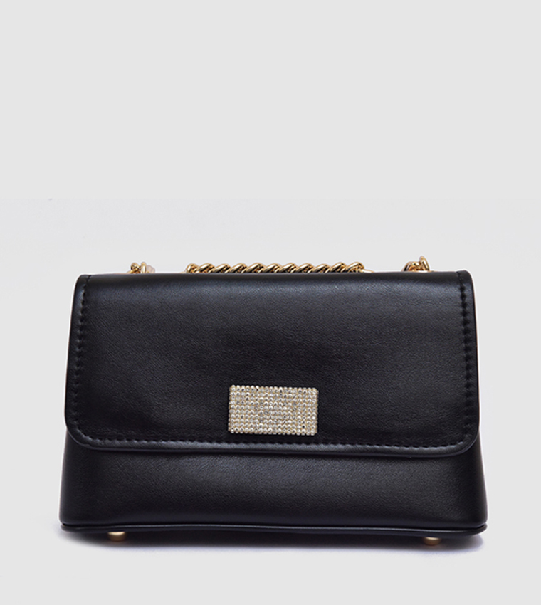 Embellished Accessory Detail Crossbody Bag