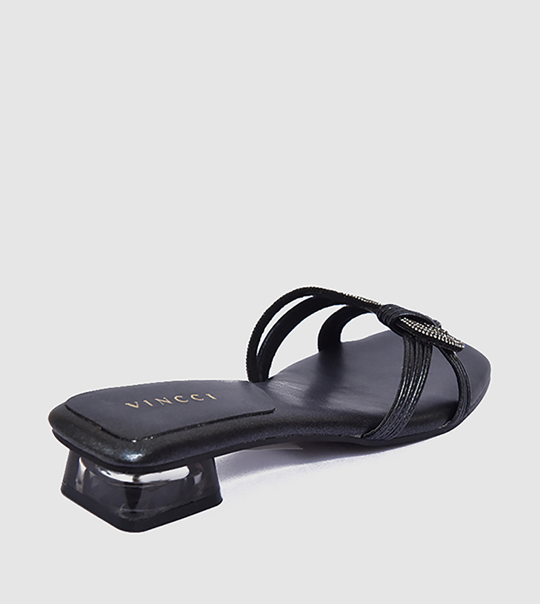 Embellished Low Block Heel Sandals