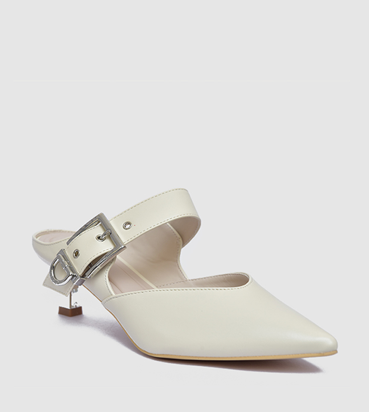 Solid Pointed Toe Mid Heel Pumps
