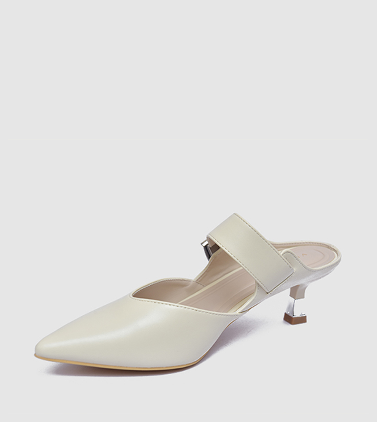 Solid Pointed Toe Mid Heel Pumps