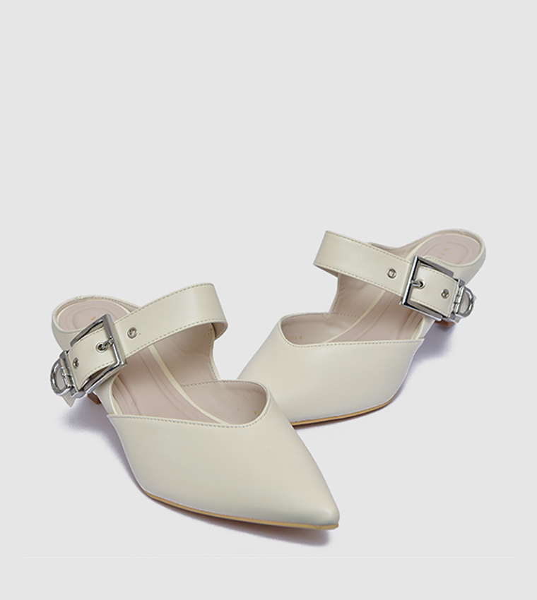 Solid Pointed Toe Mid Heel Pumps