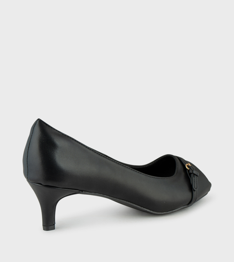 Buckle Detail Peep-Toe Pumps