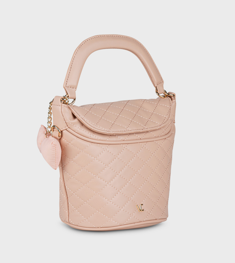 Quilted Flap Bucket Bag