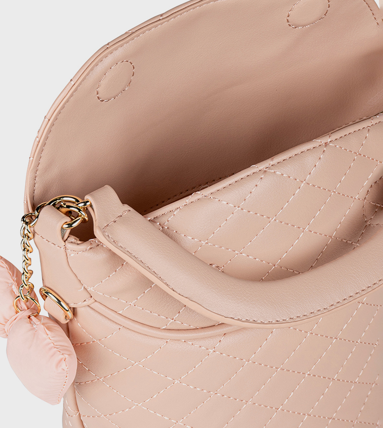 Quilted Flap Bucket Bag