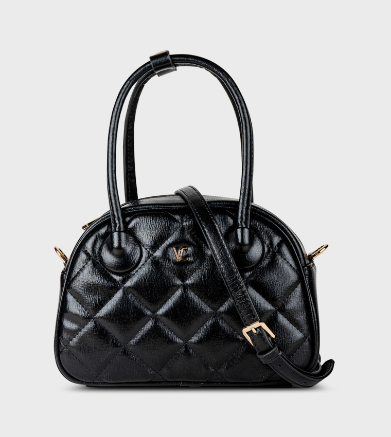 Quilted Zip Closure Handheld Bag