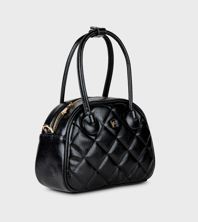 Quilted Zip Closure Handheld Bag