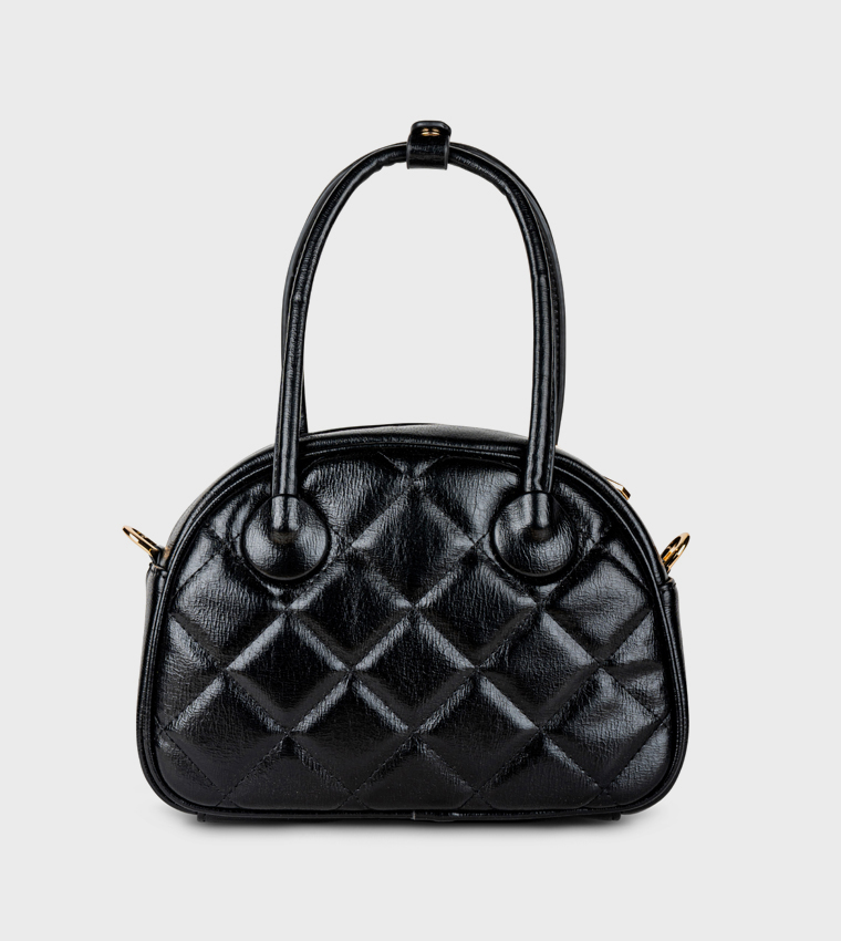 Quilted Zip Closure Handheld Bag