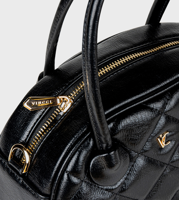 Quilted Zip Closure Handheld Bag