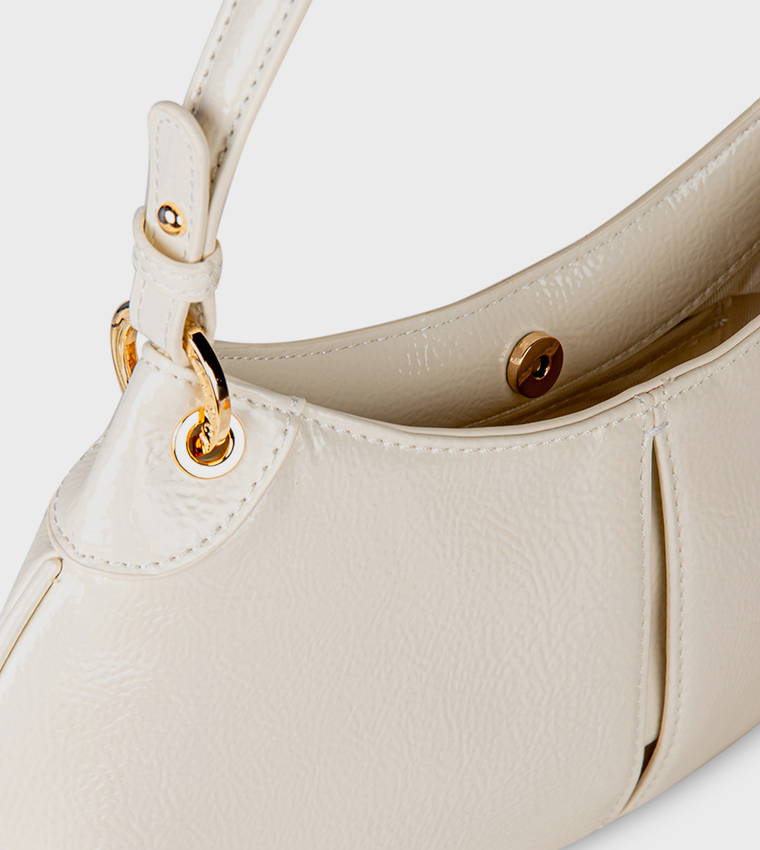 Textured Zip Closure Shoulder Bag