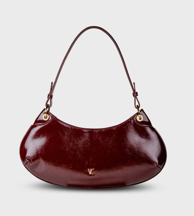 Textured Zip Closure Shoulder Bag