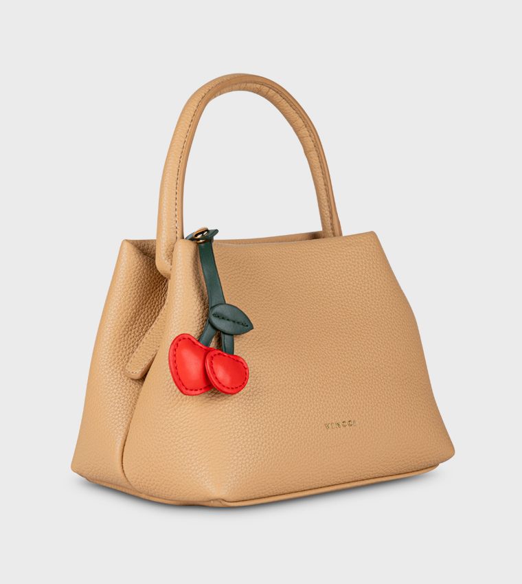 Textured Snap Button Handheld Bag