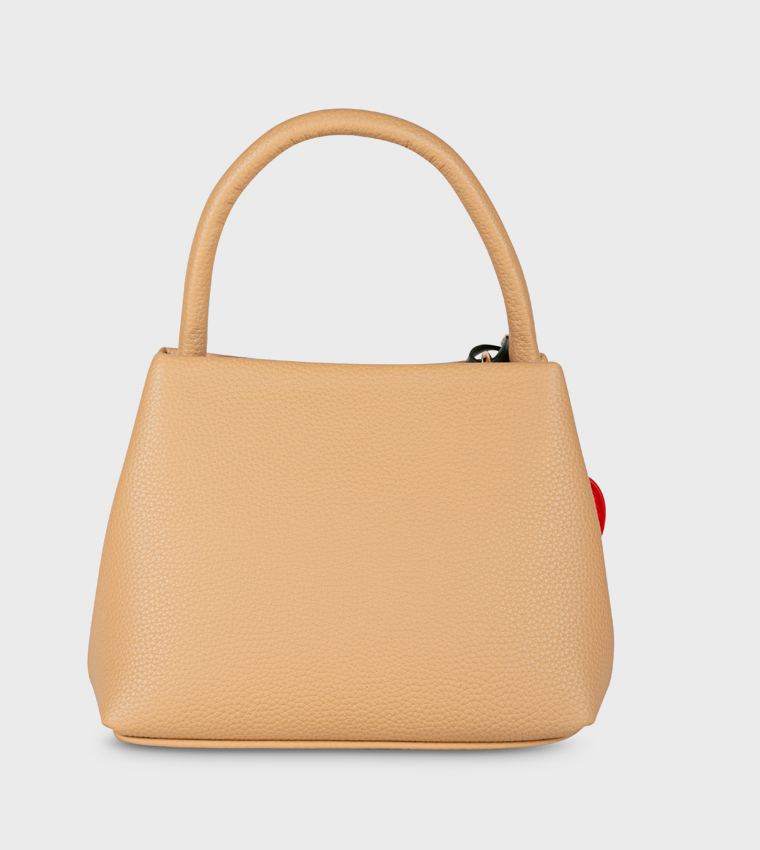 Textured Snap Button Handheld Bag