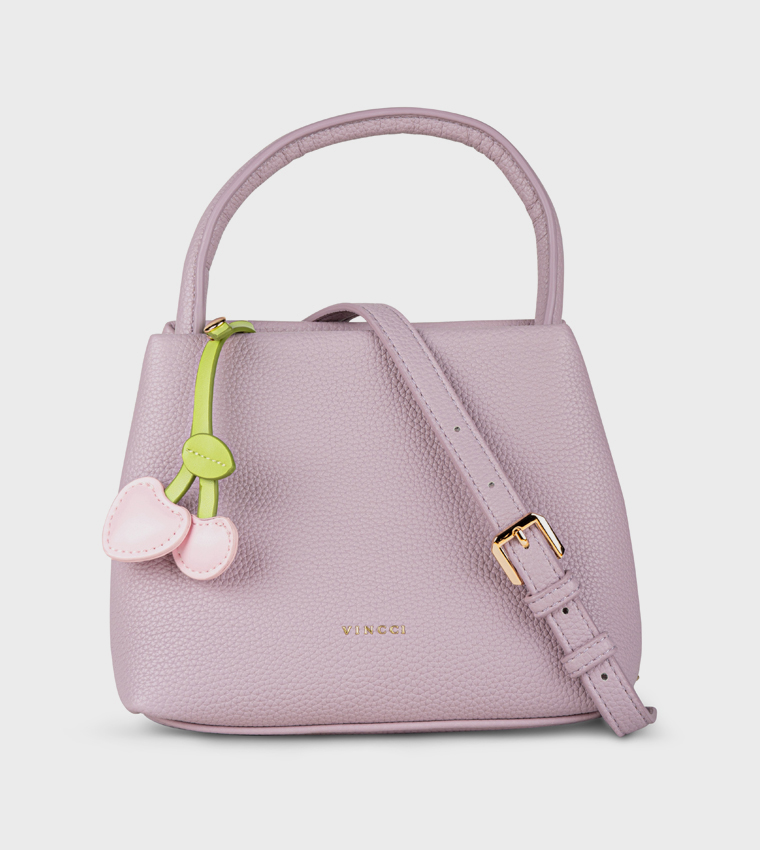 Textured Snap Button Handheld Bag