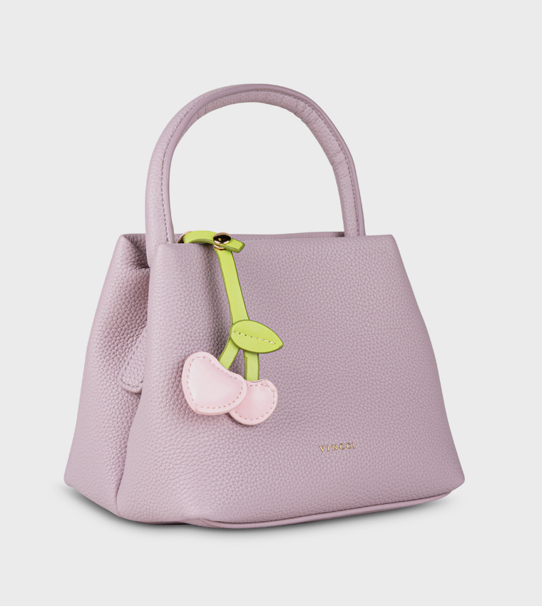 Textured Snap Button Handheld Bag