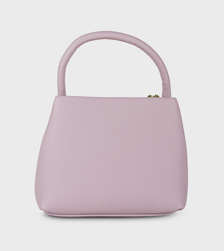 Textured Snap Button Handheld Bag