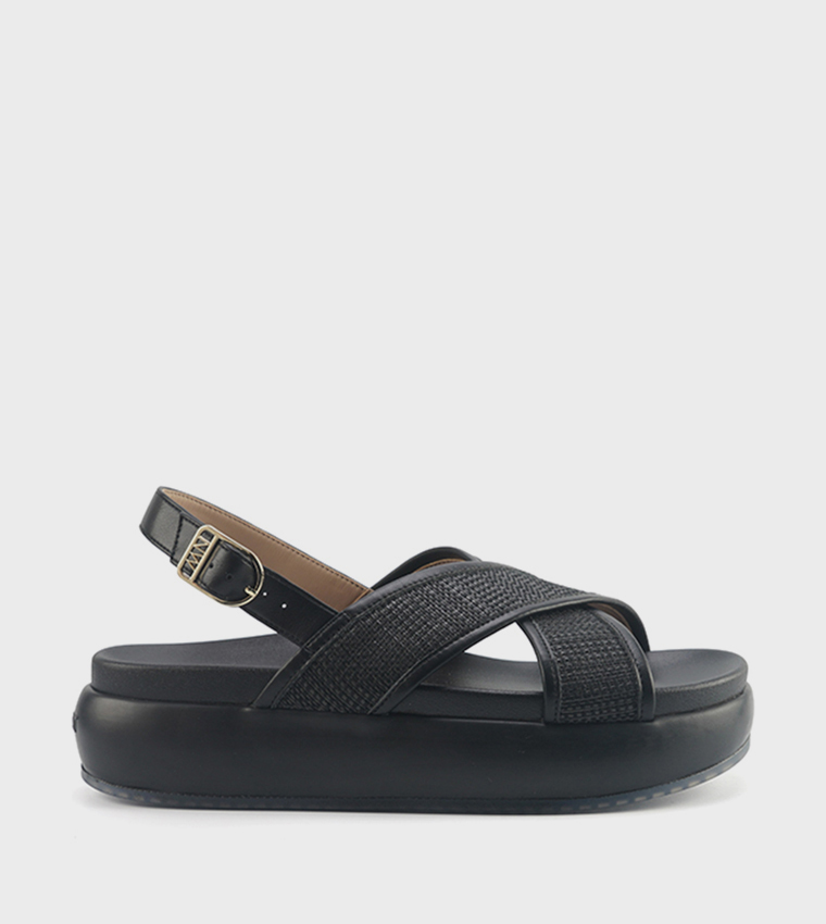 VITA Textured Slingback Platform Sandals