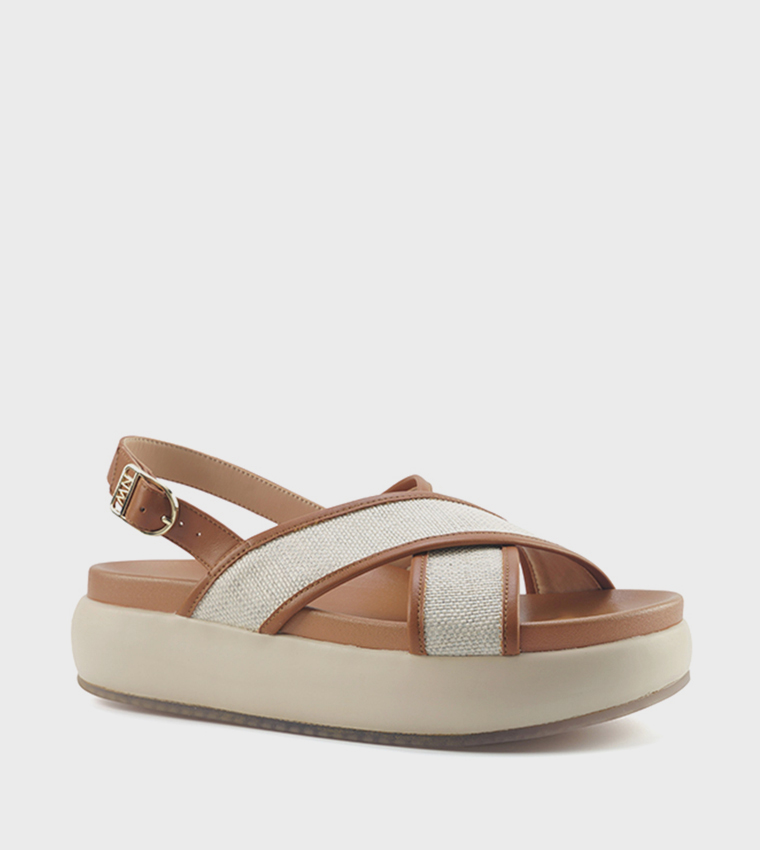 VITA Textured Slingback Platform Sandals
