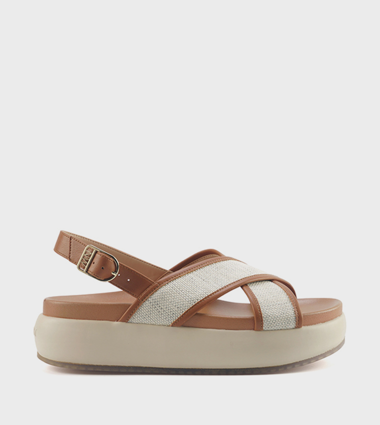 VITA Textured Slingback Platform Sandals