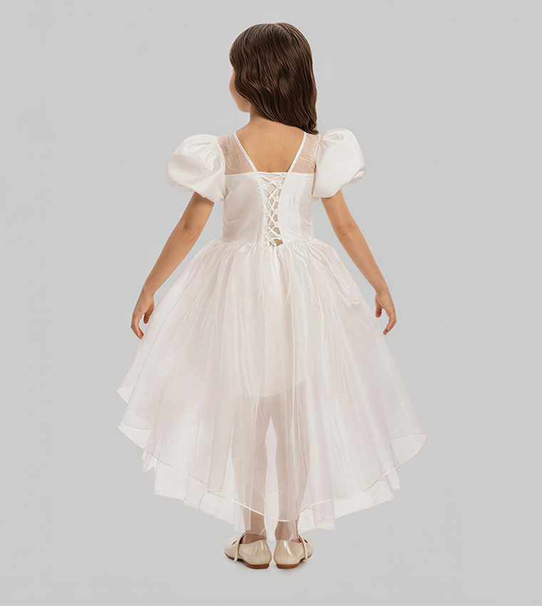 Appliqued High-Low Dress