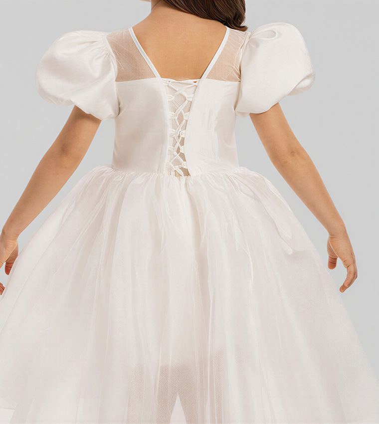 Appliqued High-Low Dress