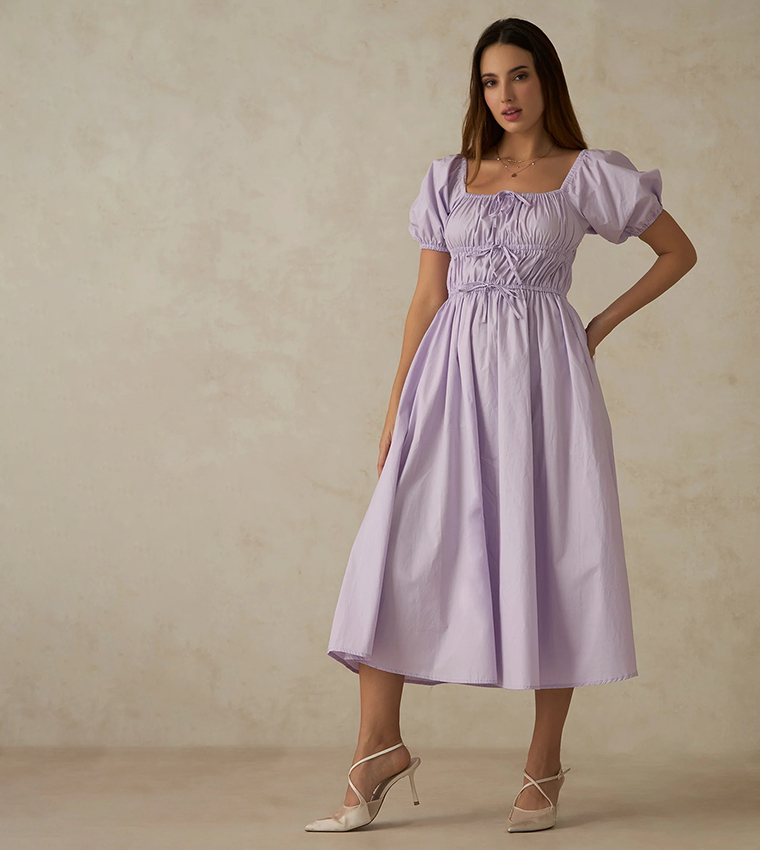 Zorelle Tie Detail Midi Dress
