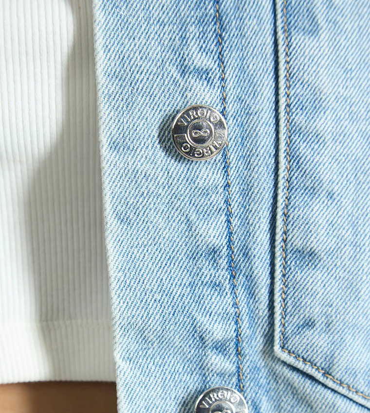 Washed Cotton Oversized Pockets Denim Jacket