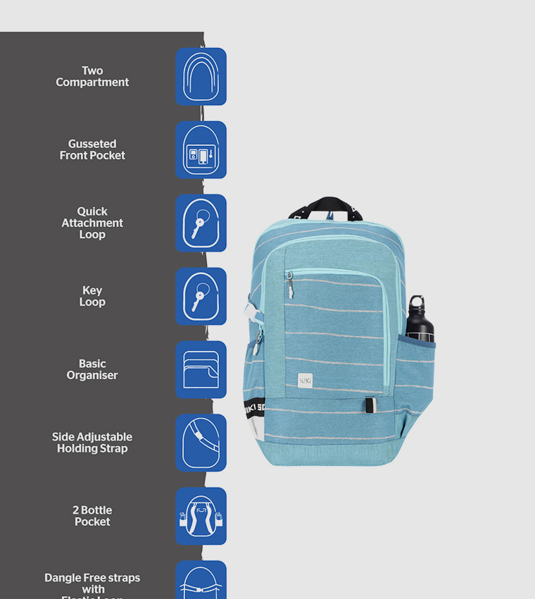 Striped Zip Around Backpack