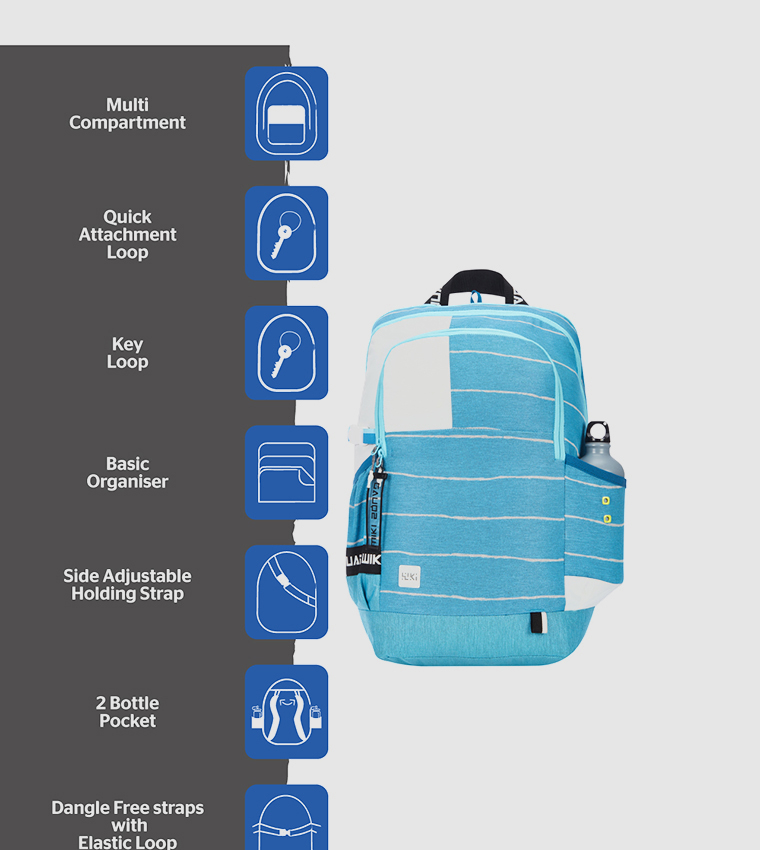 Striped Zip Around Backpack