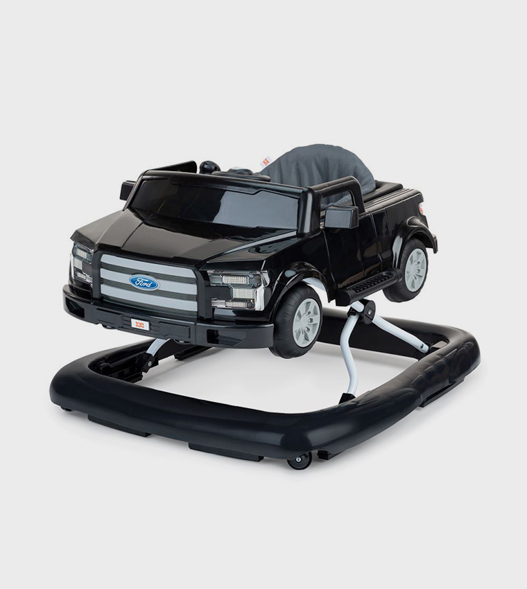Ford F150 4-in-1 Agate Black Baby Activity Center & Push Walker with Removable Interactive Steering Wheel