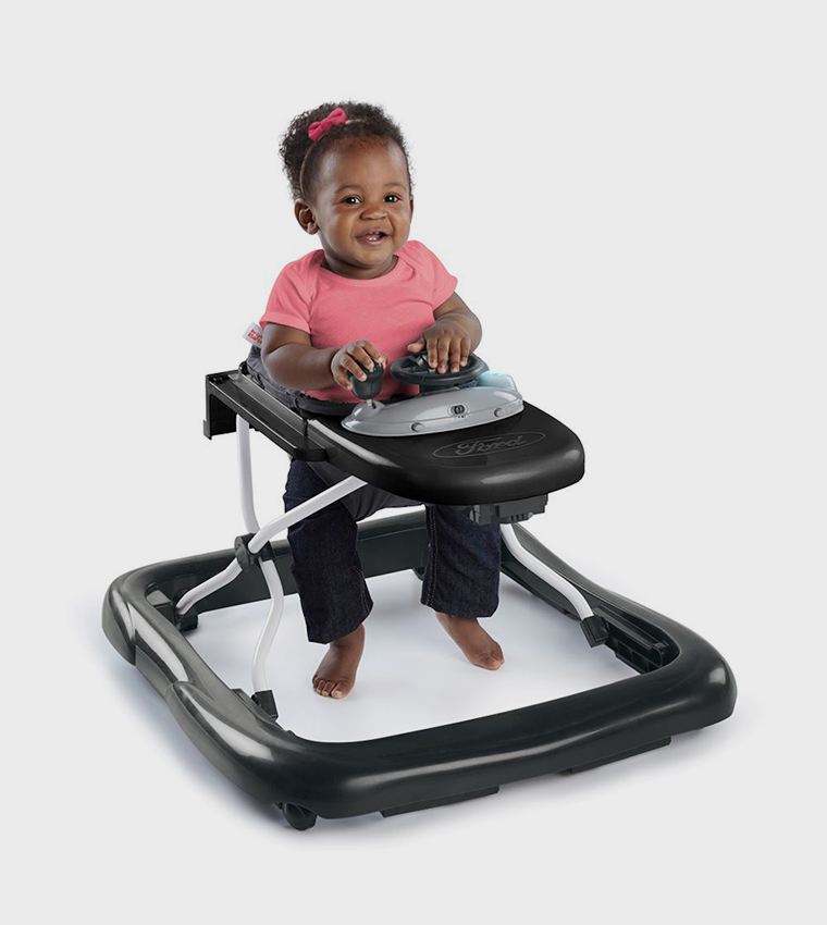 Ford F150 4-in-1 Agate Black Baby Activity Center & Push Walker with Removable Interactive Steering Wheel