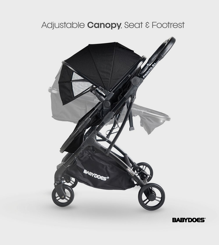 PRONTO R+ 2-in-1 Reversible Cot Stroller with 5-Point Harness