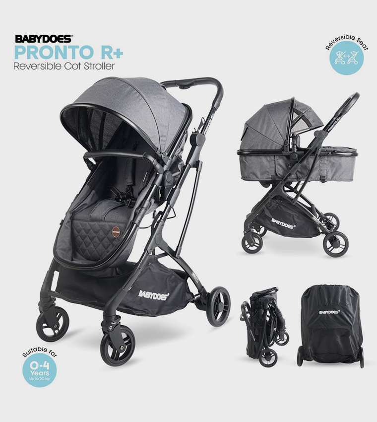 PRONTO R+ 2-in-1 Reversible Cot Stroller with 5-Point Harness