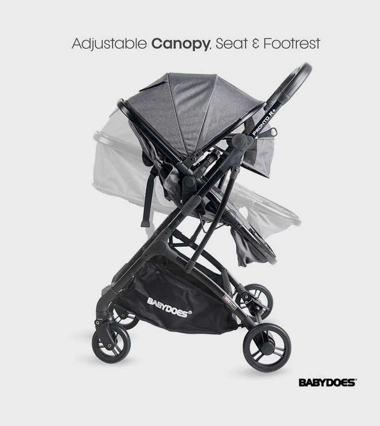 PRONTO R+ 2-in-1 Reversible Cot Stroller with 5-Point Harness