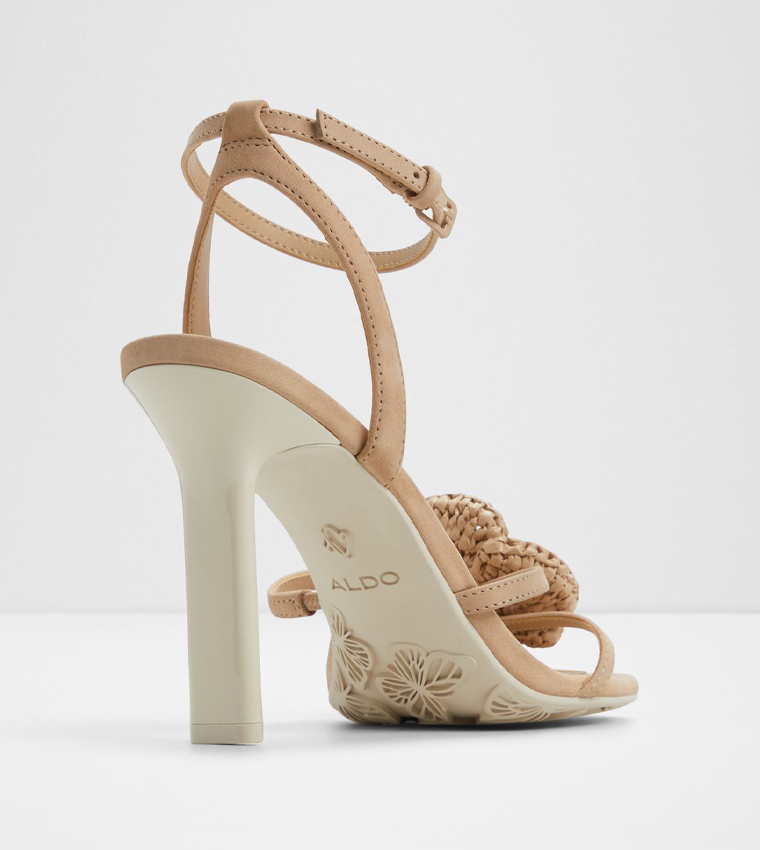 WILDBLOSSOM Floral Applique Heeled Sandals