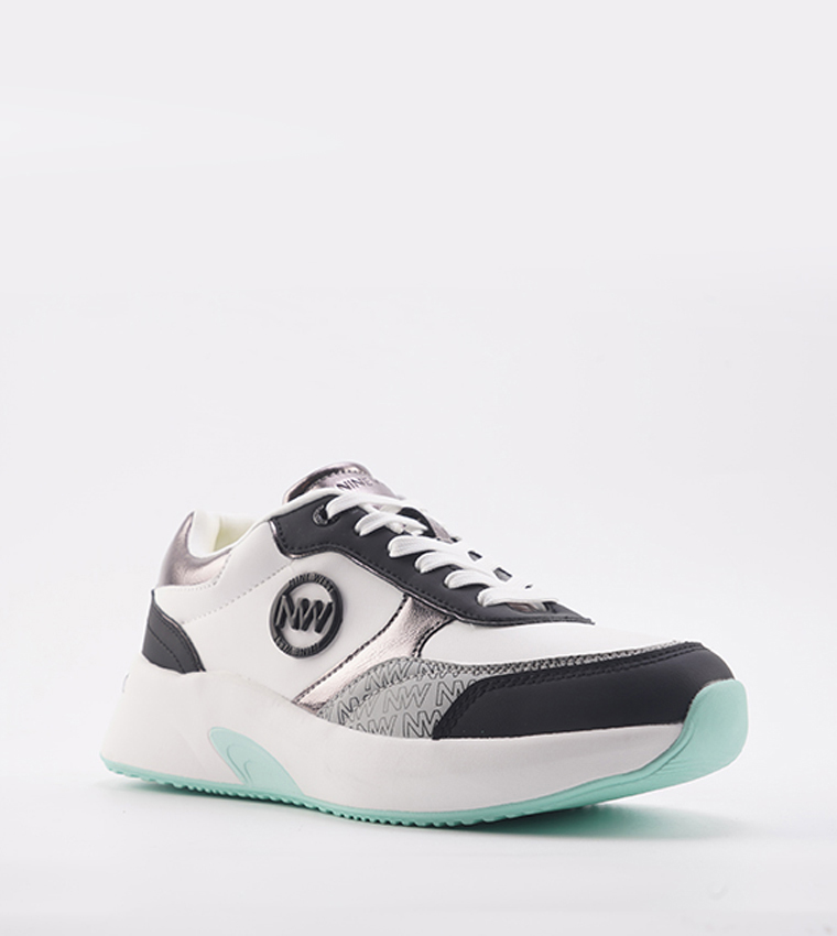 RELON Color Block Lace-Up Sneakers