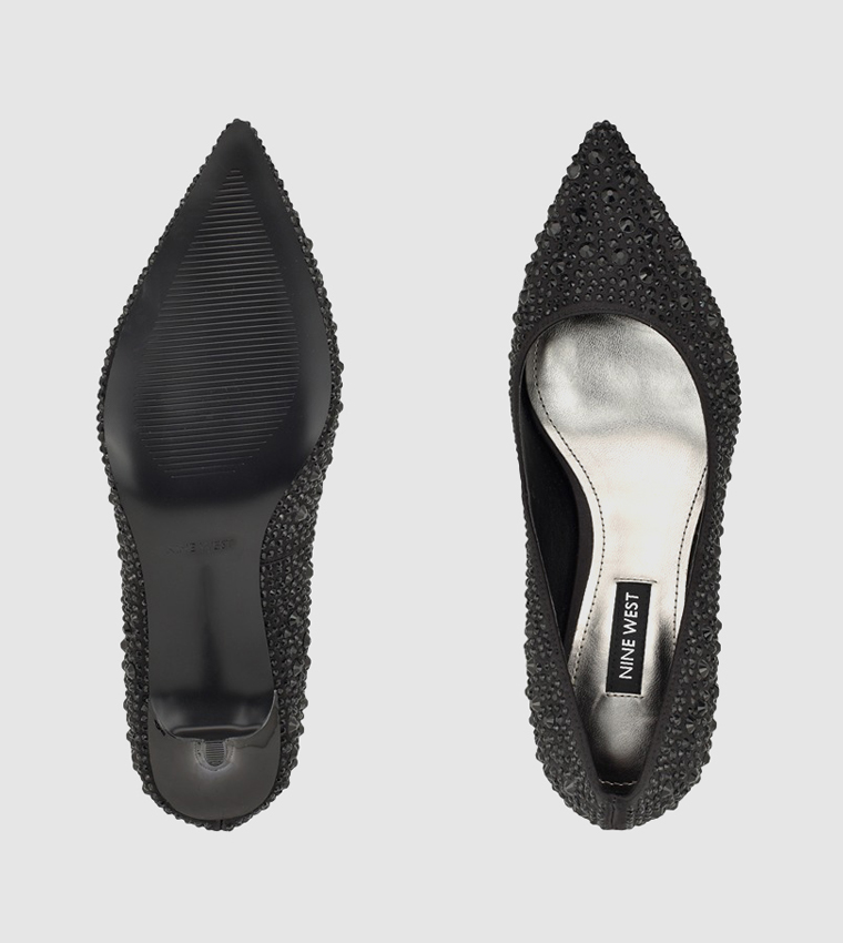 ARLENES-FW Embellished Kitten Heel Pumps