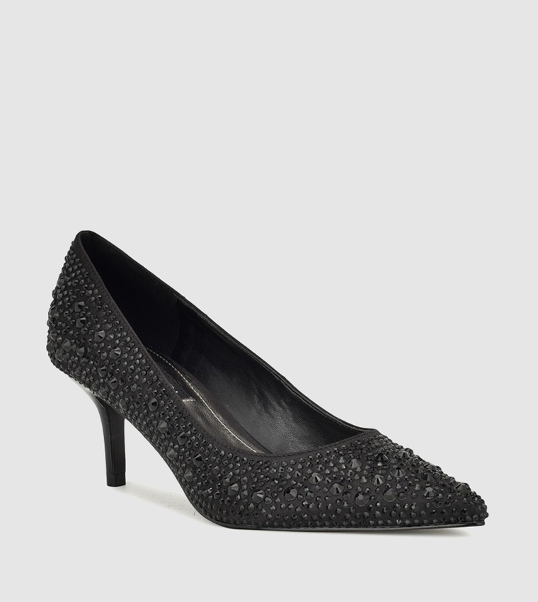 ARLENES-FW Embellished Kitten Heel Pumps