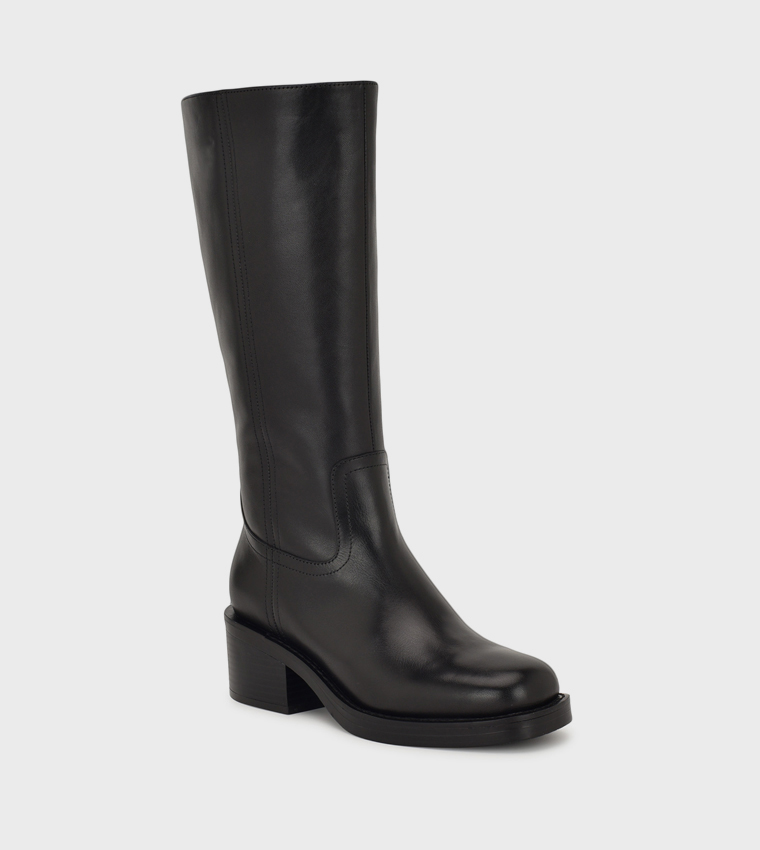BROKLYN Solid Square Toe Mid Calf Boots