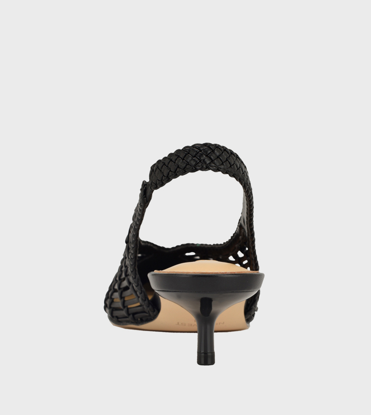 صندل نسائي كعب إيديلا بحزام خلفي مجدول