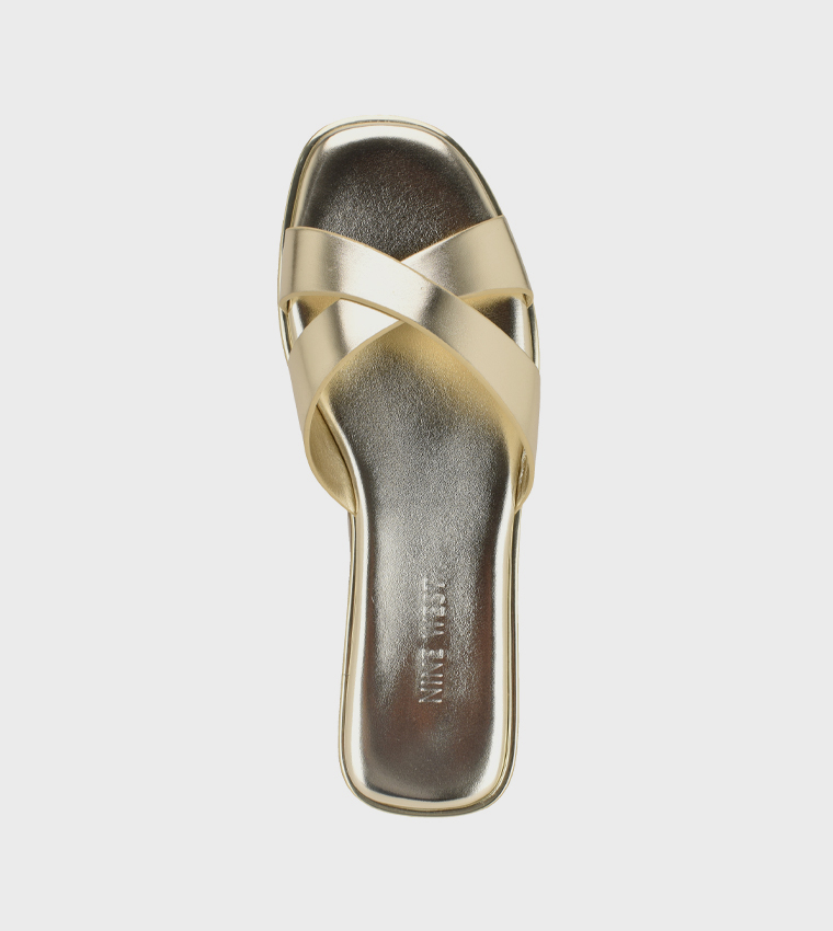 Nine West  Flat Sandals - Gold Flat Sandals