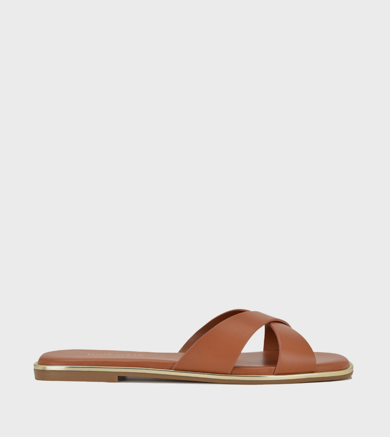 Nine West  Flat Sandals - Brown Flat Sandals