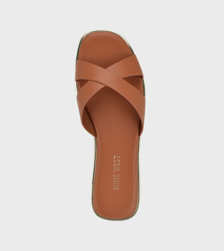 Nine West  Flat Sandals - Brown Flat Sandals